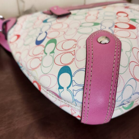 Nwot Coach Heritage Chelsea Signature Multi-Colored Shoulder Bag - Picture 13 of 16